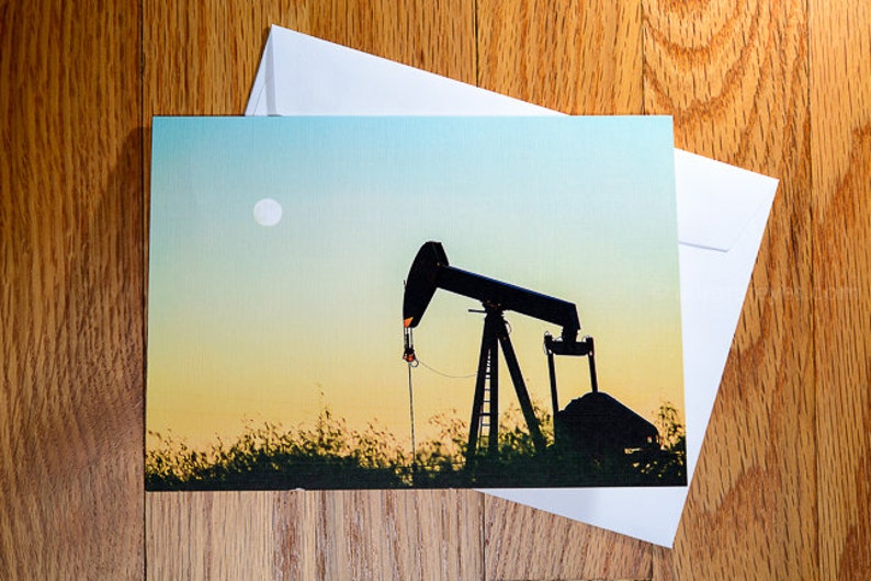 Pumping Note Pumping Jack Note Card - Etsy