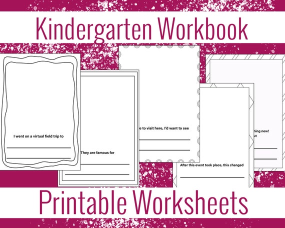 kindergarten set of 6 workbooks virtual field trip new etsy ireland