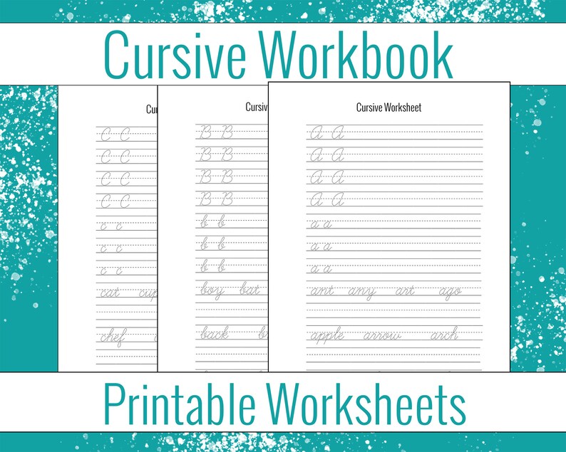 Cursive Workbook, Practice Words Handwriting Pratice, Cursive Tracing ...