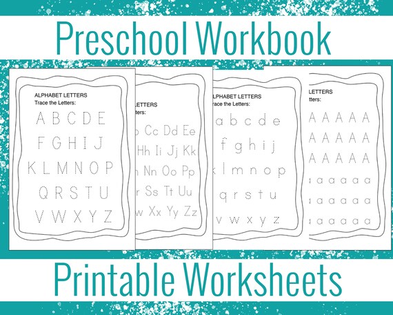 preschool workbook alphabet handwriting book numbers etsy