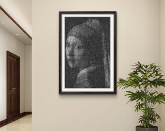 Girl with Pearl Earring String Art Pattern (Digital Download) Commercial Use / Make and Sell