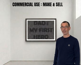 Dad: My First Hero String Art Digitale gids, , Vaderdagcadeau DIY-project