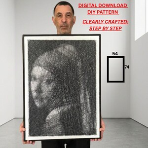 Girl with Pearl Earring String Art Pattern (Digital Download) Commercial Use / Make and Sell