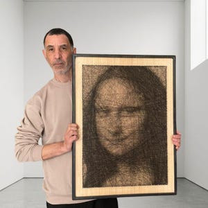 Kit de arte con hilos de la Mona Lisa: Instrucciones detalladas (Descarga digital)
