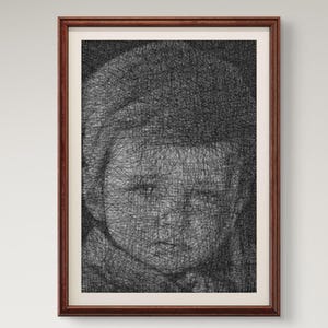 Sad Boy String Art Pattern, Geometric Portrait, Nostalgic Wall Decor (PDF Kit)