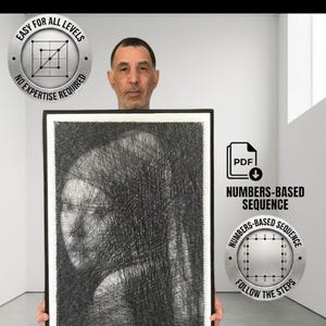 Mädchen mit Perlenohrring String Art Muster (digitaler Download) Kommerzielle Nutzung / Herstellen und verkaufen