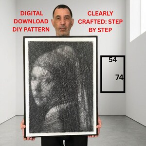 Girl with Pearl Earring String Art Pattern (Digital Download) Commercial Use / Make and Sell