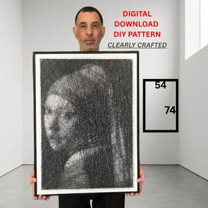 Girl with Pearl Earring String Art Pattern (Digital Download) Commercial Use / Make and Sell