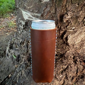 Handmade Leather Koozie | Customizable | Hand-Stitched | Paint or Stamp Ready | Rustic Drink Holder