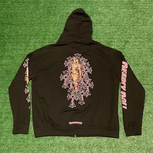 Unisex Streetwear Chrome Herzen schwarz Hoodies