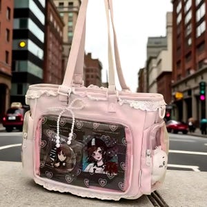 Ita-väska med insats, anime axelväska, fönsterväska för nålar, kawaii cosplay ita-väska, budväska bild 3