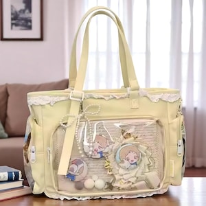 Ita-väska med insats, anime axelväska, fönsterväska för nålar, kawaii cosplay ita-väska, budväska bild 7