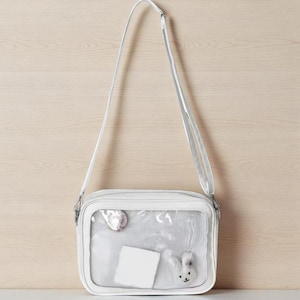 ItaBag Crossbody Pastel Bag with Clear Insert – Display Pins, Charms, Anime Accessories – Kawaii Gift for Cosplay & Collectors