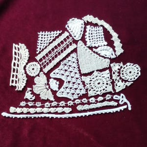 Crochet, Doilies, Trim for Junk Journals, Slow Stitching; Vintage Textile Grab Bag