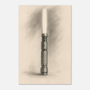 Lightsaber Blueprint – Handgezeichnetes Sci-Fi Waffen Poster