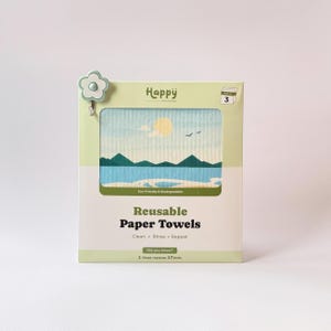 Toalhas de papel reutilizáveis | Panos de prato suecos | Panos de limpeza de cozinha ecológicos | Toalhas absorventes com zero desperdício | Happy Reusables