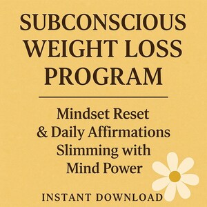 Perdez du poids avec votre esprit | Plan minceur subconscient | État d'esprit, habitudes et affirmations | Bonus : cadeau de 14 jours en cartes avec confirmation