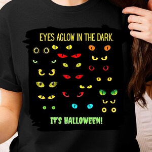 Eyes Aglow In The Dark T-Shirt, Halloween Graphic Tee, Animal Lover T-Shirt, Fall Themed Tee, Cute Halloween Shirt, Funny Halloween T Shirt