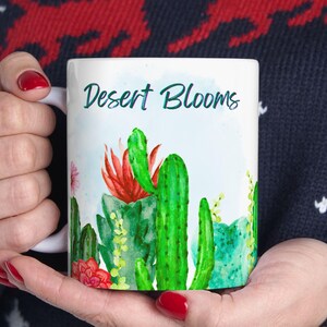 Desert Bloom Coffee Mug, Tea Mug, Nature Lover, Coffee Lover, Western Style Gift, Eco-friendly, Coffee Gift, Cactus Lover, Southwest, Floral