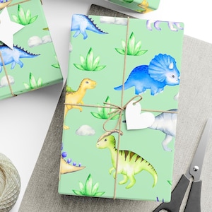 Adorable Dinosaur Wrapping Paper, Dinosaur Gift Wrap, Dinosaur Birthday Party, Dinosaur Baby Shower, Kids Birthday, Boys Birthday Gift Wrap