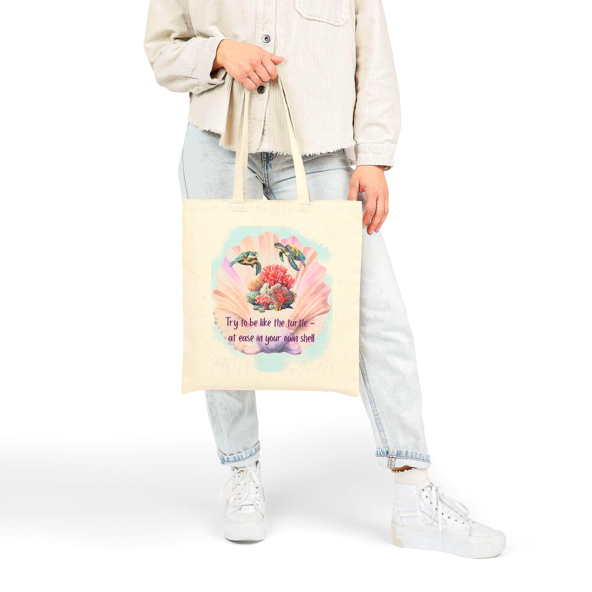 CafePress Crazy About Tortoises Canvas Tote Bag - Natural Reusable Shopping Bag, Two Sizes