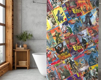 Kaiju Poster Shower Curtain | Monster Art Decor