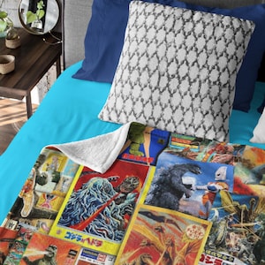 Godzilla Velveteen Plüschdecke: Vintage Kaiju Monsterfilm