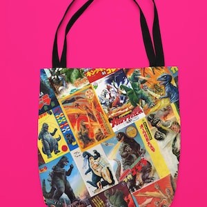 Godzilla Tote Bag,  Movie Poster Shopping Bag , Eco-Friendly Reusable Tote, Gift for  Monster Movie Buffs