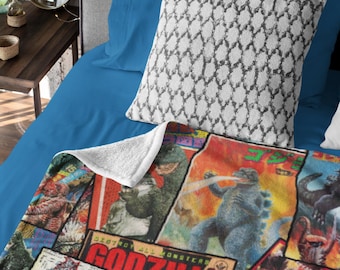 Godzilla Blanket: Kaiju Cozy Throw | Japanese Bedding Home Decor