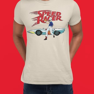 Speed Racer T-Shirt | Vintage Anime T-Shirt | Mach 5 Car Design | Unisex 80s Cartoon Shirt | Vintage Look | Japanese Animation Gift