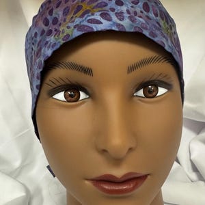 Purple swirl tye dye surgery scrub hat