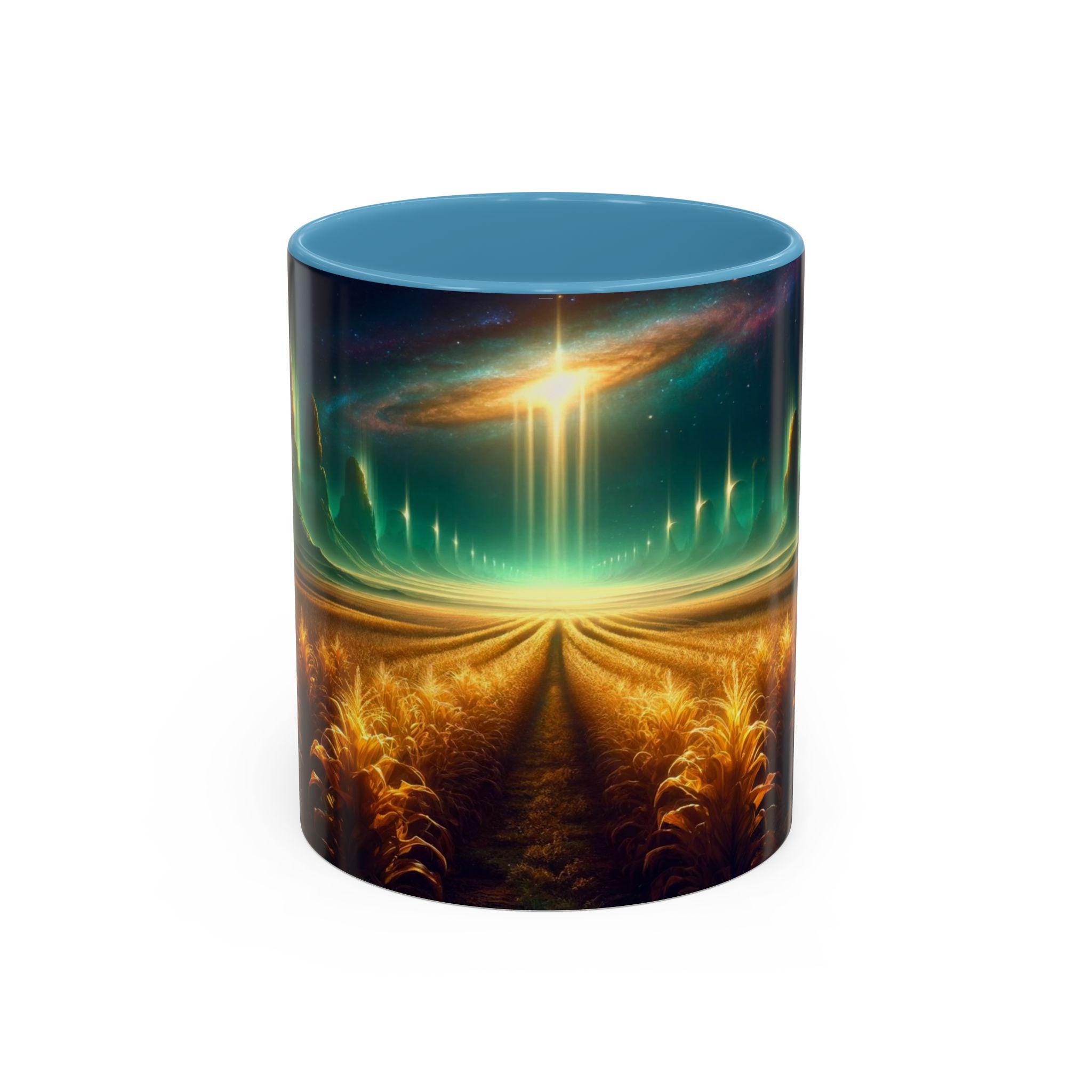 Cosmic Cornfield Coffee Mug: Sci-Fi Fantasy Art Drinkware
