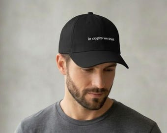ビットコインは暗号通貨を信じる刺繍入りキャップ、面白い暗号通貨ジョークギフト、ミニマリストBTCダッドハット、彼、お父さん、彼氏、同僚へのビットコインジョークギフト