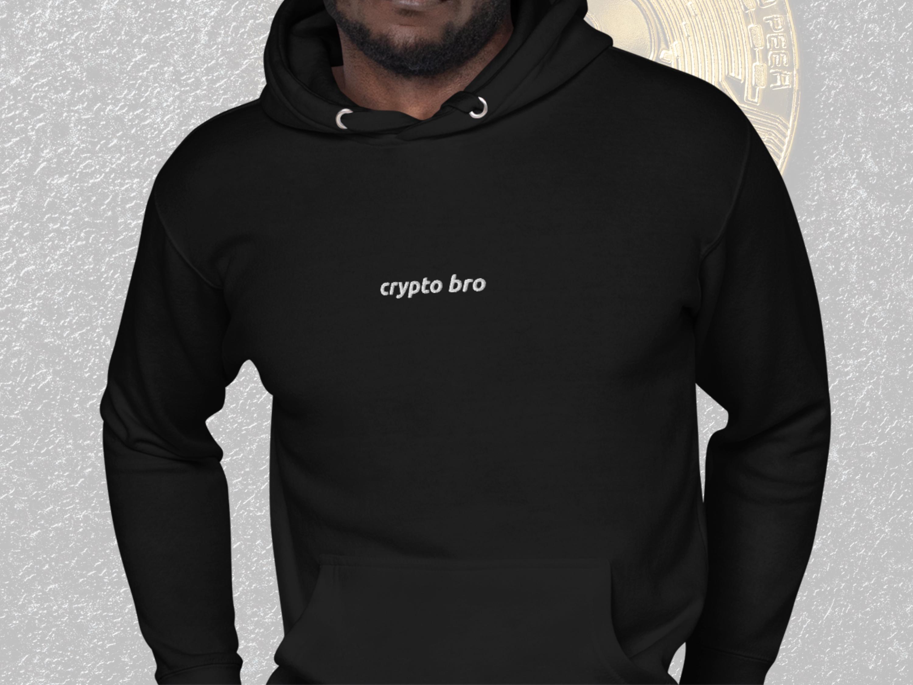 Bitcoin Crypto Bro Embroidered Hoodie Funny Crypto Gifts for Him BTC  Techwear Hoodie Blockchain Trader Sweatshirt Crypto Christmas Gift Idea