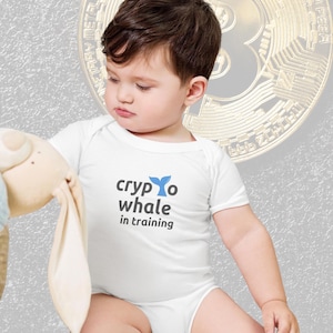 Bitcoin Crypto Whale Baby Onesie Cute Crypto Baby Shower Gift for New Parents Funny Crypto Gifts for Newborn Bitcoin Baby Boy Girl Outfit