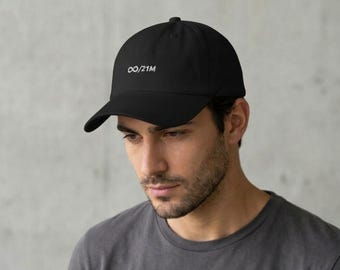 Bitcoin Supply 21M Embroidered Dad Hat, Crypto Baseball Cap for Bitcoin Trader Investor, Minimalist Cryptocurrency Christmas Birthday Gift