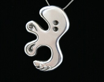 Amoeba One - Cast sterling silver pendant