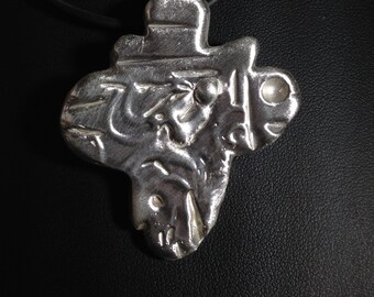 Sterling silver lost wax cast pendant -  "The Danielle"