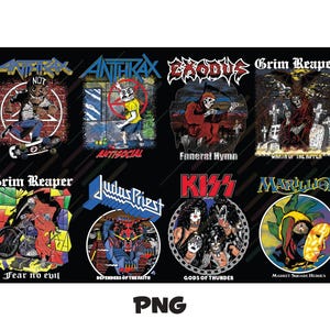 58 Rock Band T-shirt Designs PNG Files with High Resolution