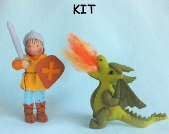 George and the Dragon KIT- knight, legend, scene, pattern, sewing, decoration, DIY