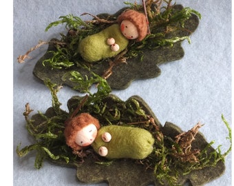 Two Leaf Moss Babies KIT - make it, DIY, sewing, pattern, craft