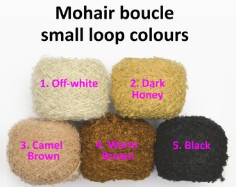 Mohair Small Loop Boucle Yarn - Doll making hair, tiny loops,