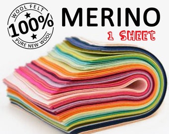 100% Pure Merino Wool Felt- You Choose 1 (One) 20 x 30 cm sheet (approx 9 x 12")