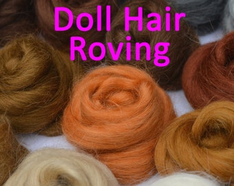 Doll Hair Roving - Mohair for wefting and sewing