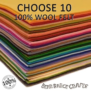 100% Pure Classic Wool Felt 10 sheets You Pick the Colours image 1
