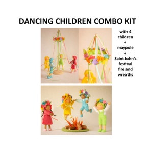 ON SALE! 3 kits: Maypole, Dancing Children and Saint John's Festival KITs - craft kit, spring, waldorf, pattern