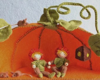 Pumpkin House Hut Kit- autumn, fall, pumpkin, pattern, sewing, decoration