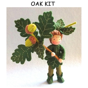 Oak Kit-  felt tree doll decoration, pattern, sewing.