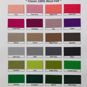 100% Pure Classic Wool Felt 10 sheets You Pick the Colours image 3
