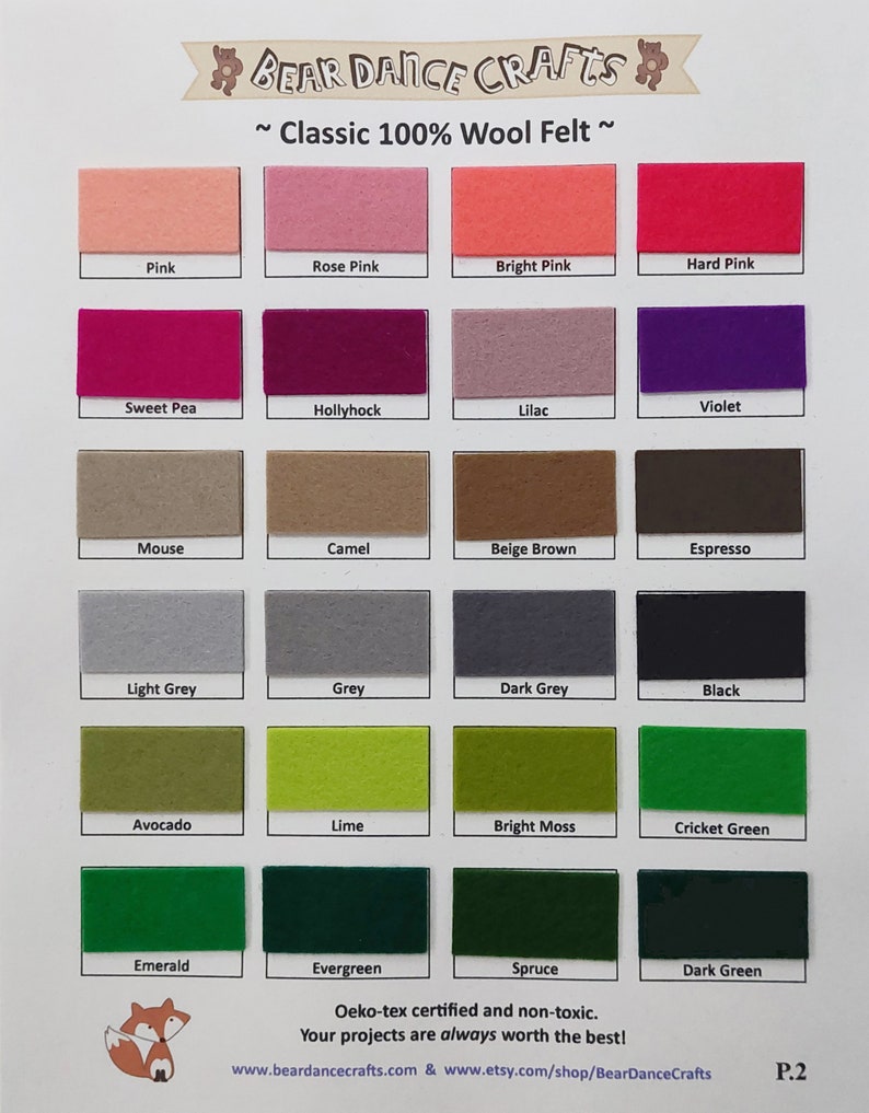 100% Pure Classic Wool Felt 10 sheets You Pick the Colours image 3